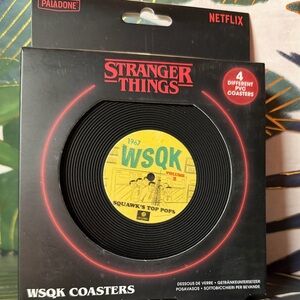 Stranger Things WSQK Vinyl Records Coaster Set NIB